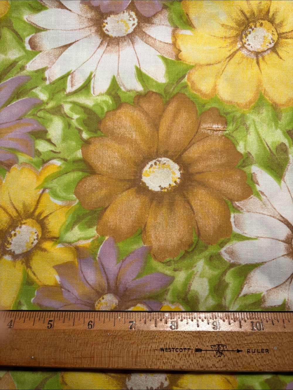 Vintage Cannon Monticello Floral Daisy Print flat full sheet VV